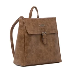 New Zaino Marrone da Donna con Patta e Chiusura a Fibbia Donna Zaini Donna