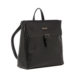 Zaino Nero da Donna con Patta e Chiusura a Fibbia Donna Zaini Donna