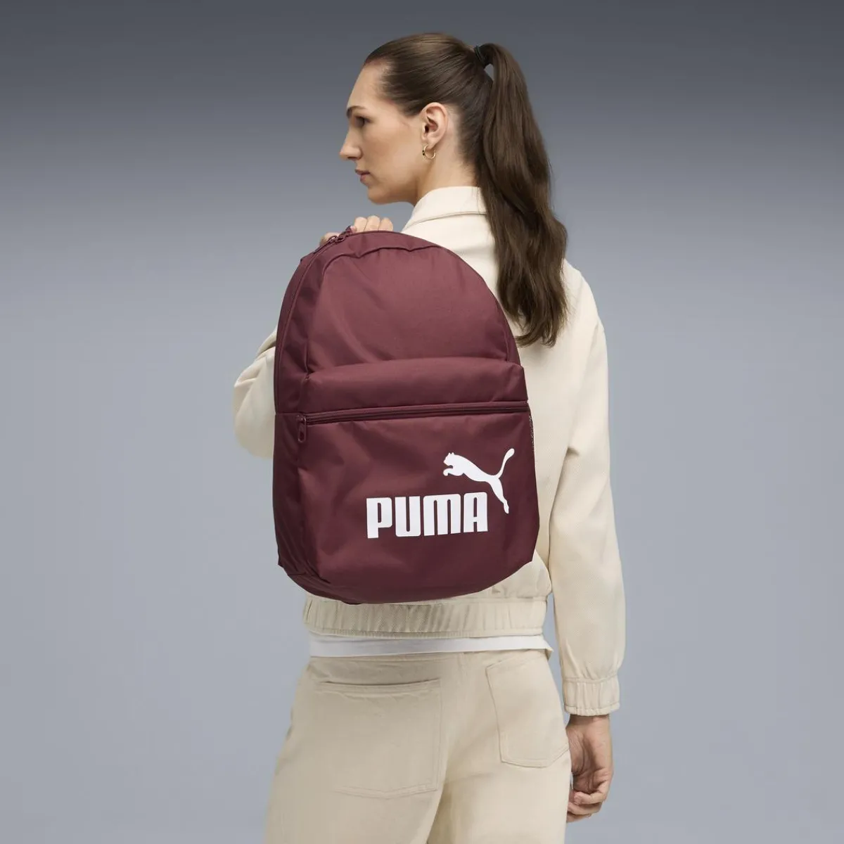 Outlet Zaino sportivo Bordeaux unisex con maxi logo frontale Zaini Sportivi