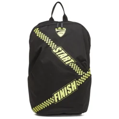Outlet Zaino sportivo nero con dettagli giallo fluo e logo Corse Bambino Zaini Sportivi|Zaini E Astucci